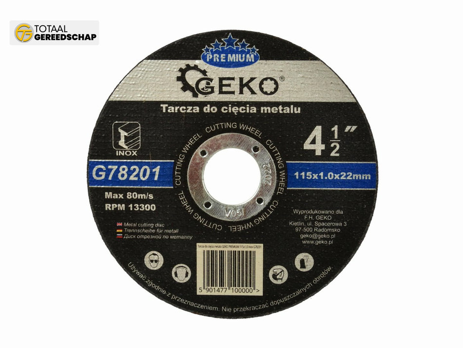 Metal Cutting Disc GEKO Premium 115x1x22,2mm Inox