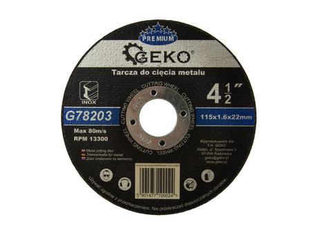 Metaalsnijschijf GEKO Premium 115x1,6x22,2mm