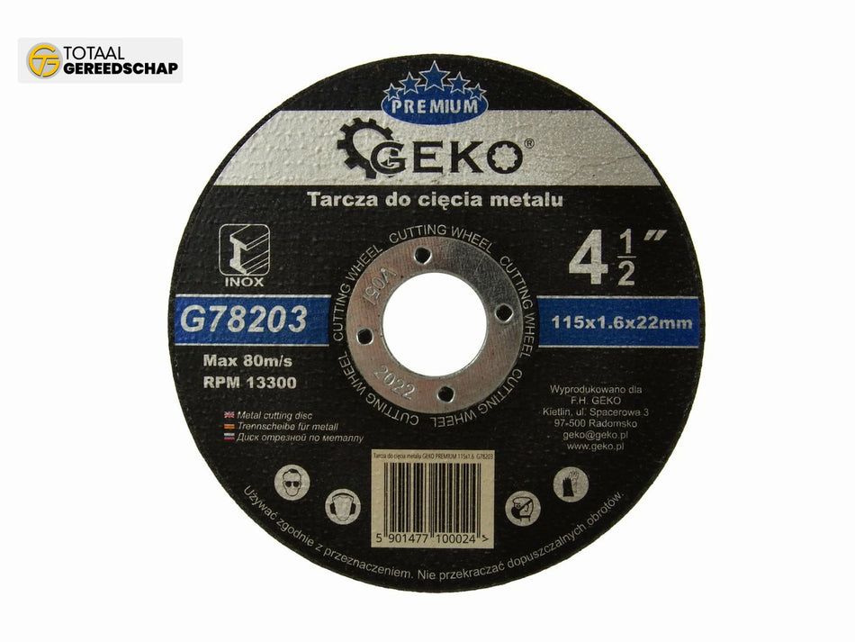 Metal Cutting Disc GEKO Premium 115x1,6x22,2mm