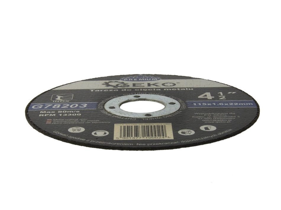 Metaalsnijschijf GEKO Premium 115x1,6x22,2mm