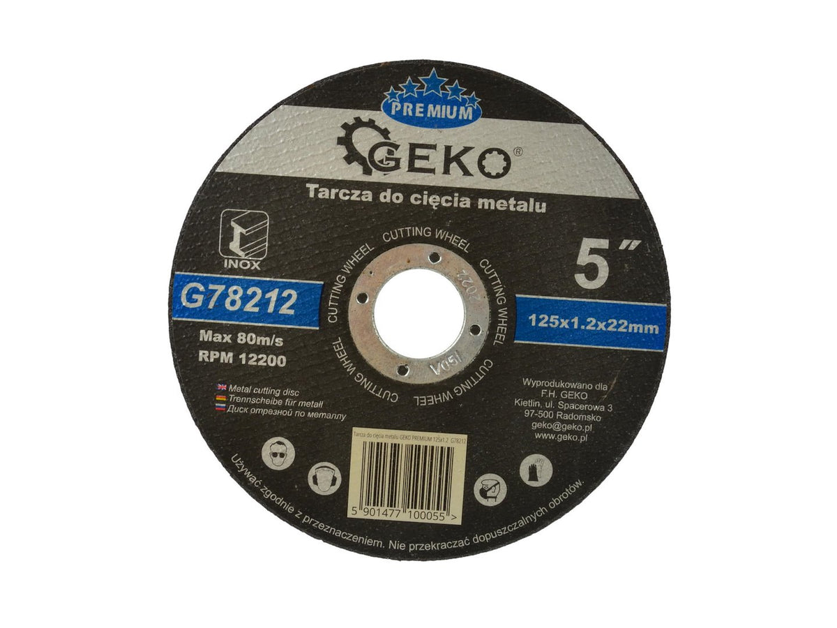 Metaalsnijschijf GEKO Premium 125x1,2x22,2mm