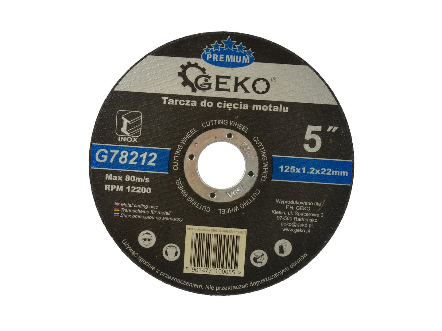 Metaalsnijschijf GEKO Premium 125x1,2x22,2mm