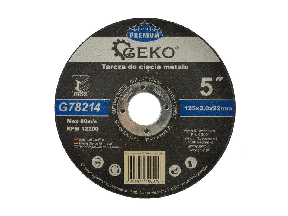 Metaalsnijschijf GEKO Premium 125x2x22,2mm