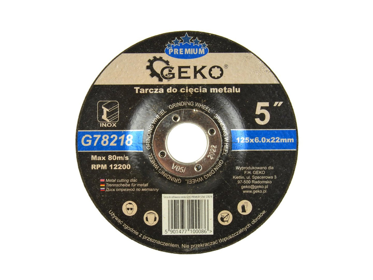 Metaalslijpschijf GEKO Premium 125x6,0x22,2mm