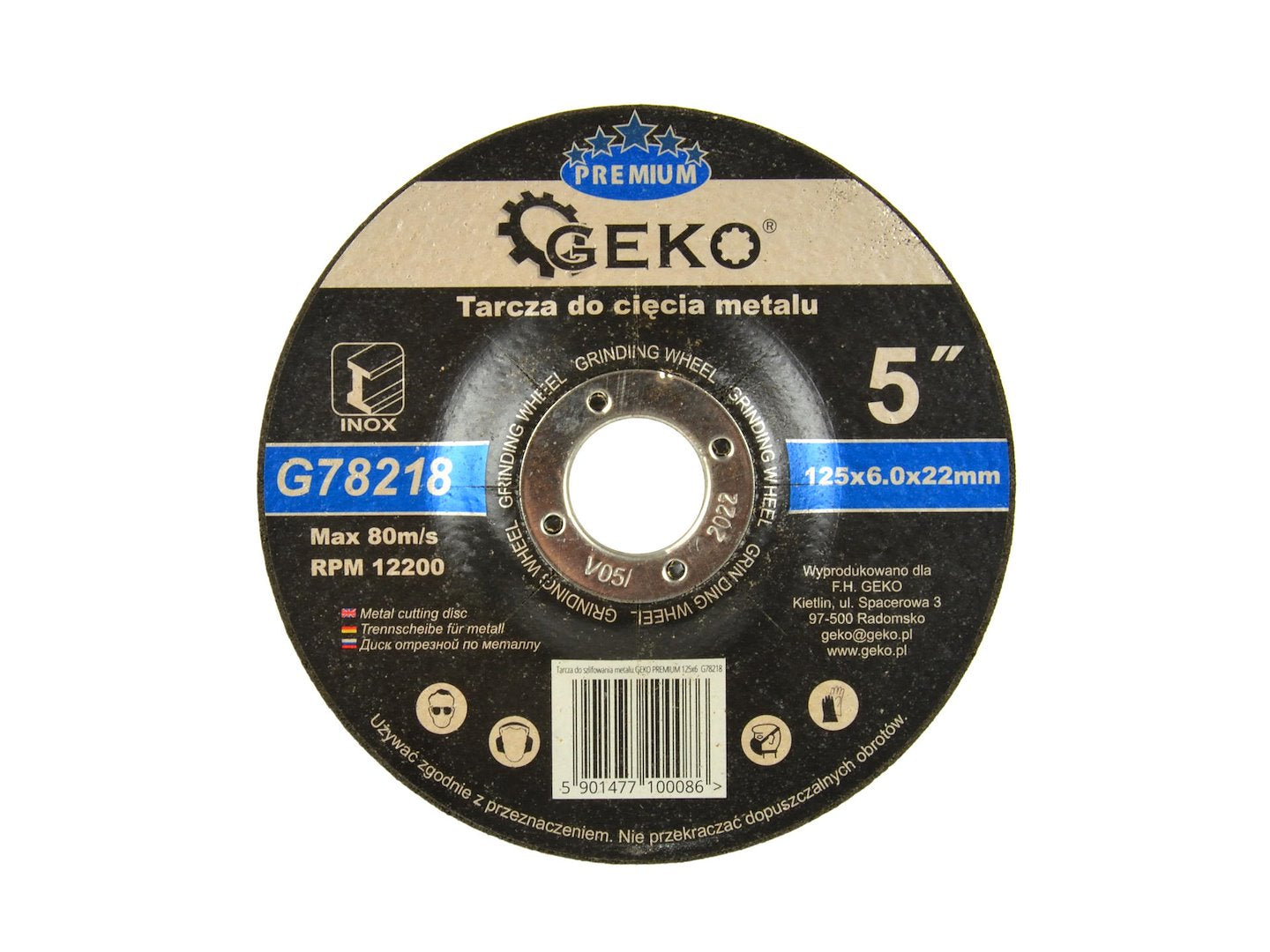 Metaalslijpschijf GEKO Premium 125x6,0x22,2mm