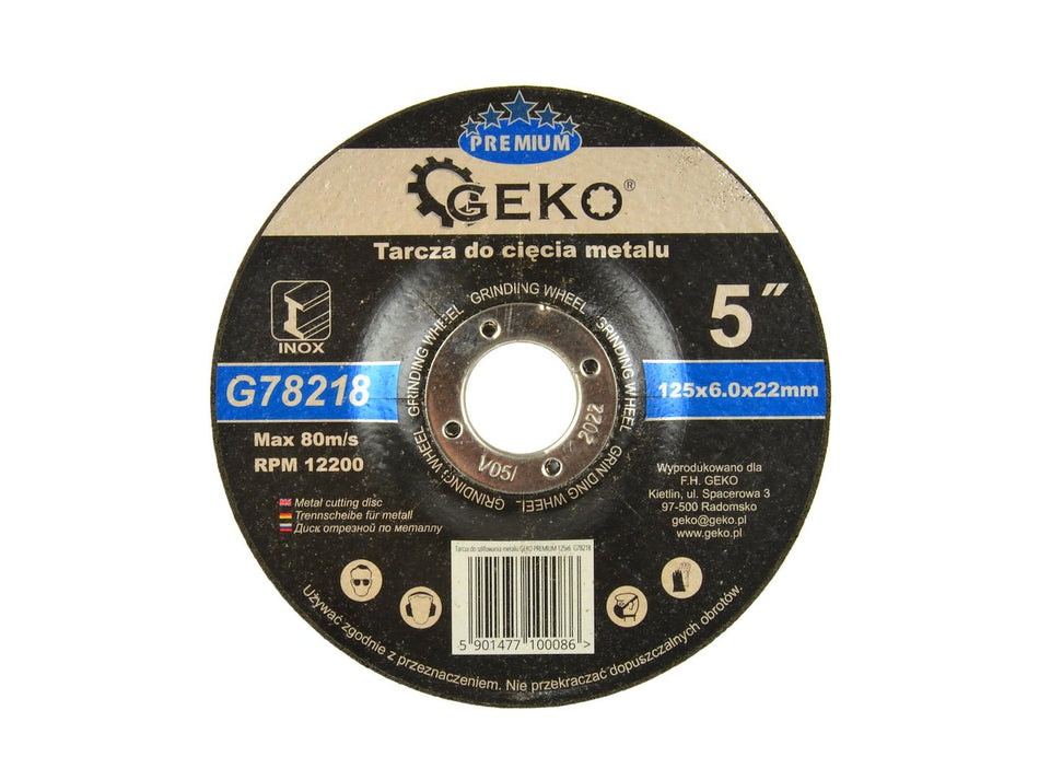 Metaalslijpschijf GEKO Premium 125x6,0x22,2mm