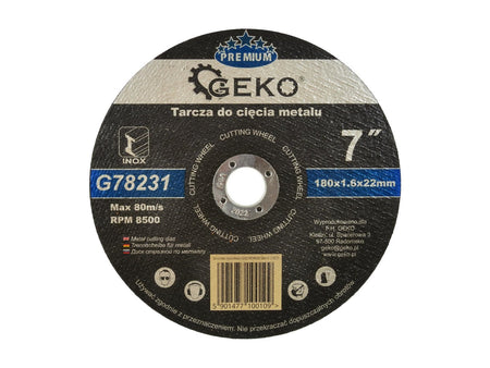 Metaalsnijschijf GEKO Premium 180x1,6x22,2mm
