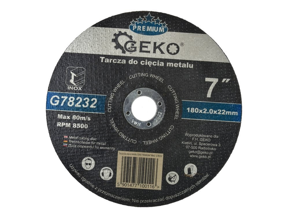 Metaalsnijschijf GEKO Premium 180x2x22,2mm