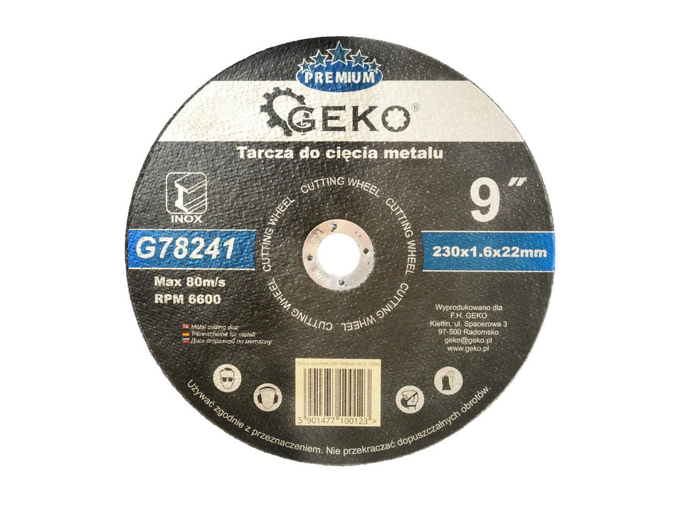 Metaalsnijschijf GEKO Premium 230x1,6x22,2mm