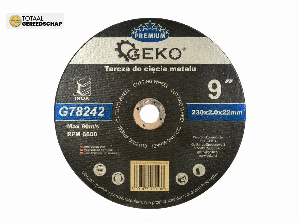 Metal Cutting Disc GEKO Premium 230x2x22,2mm Inox