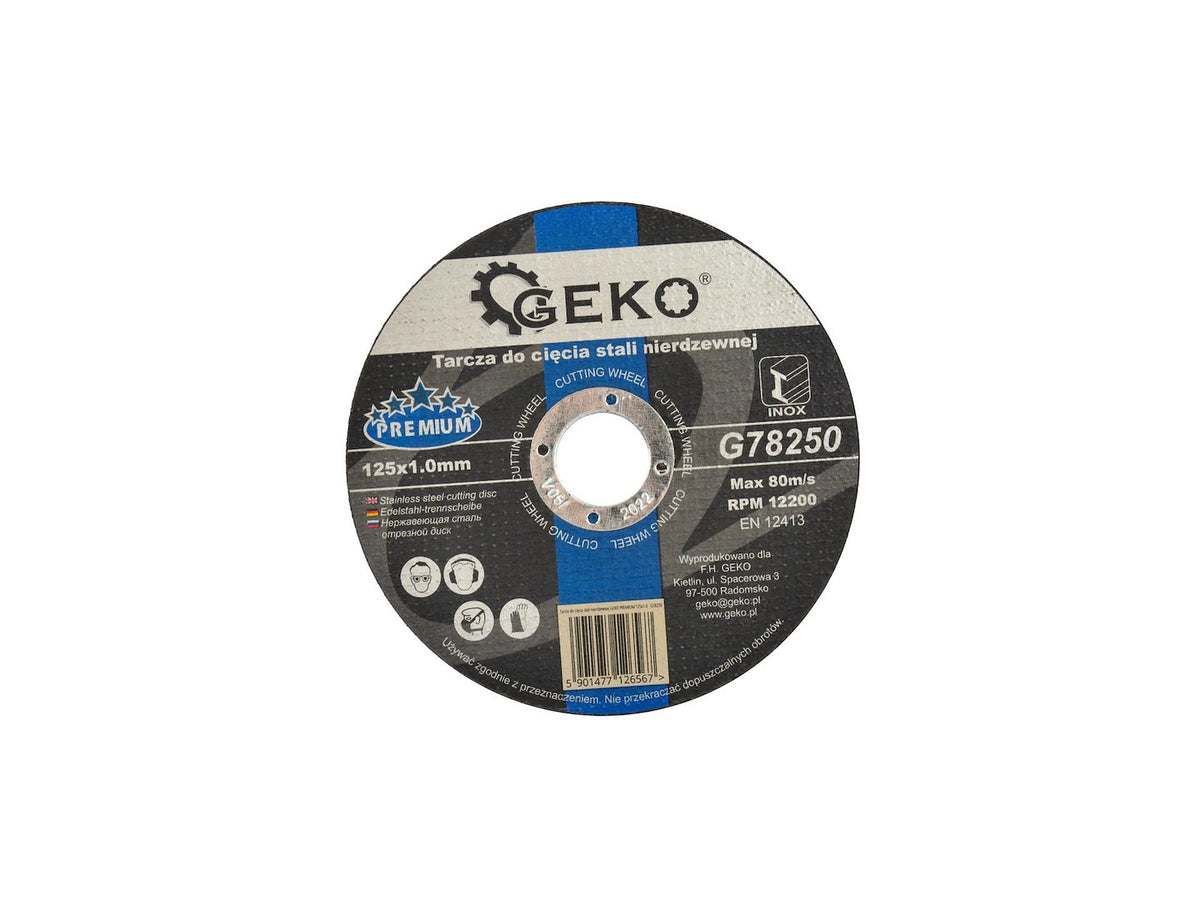 RVS-snijschijf GEKO Premium 125x1,0x22,2mm