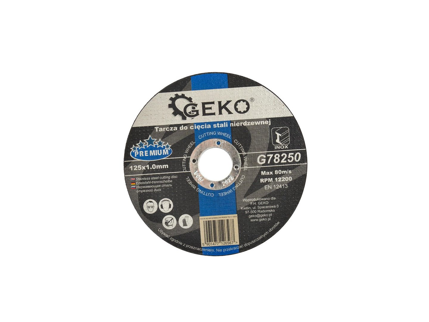 RVS-snijschijf GEKO Premium 125x1,0x22,2mm