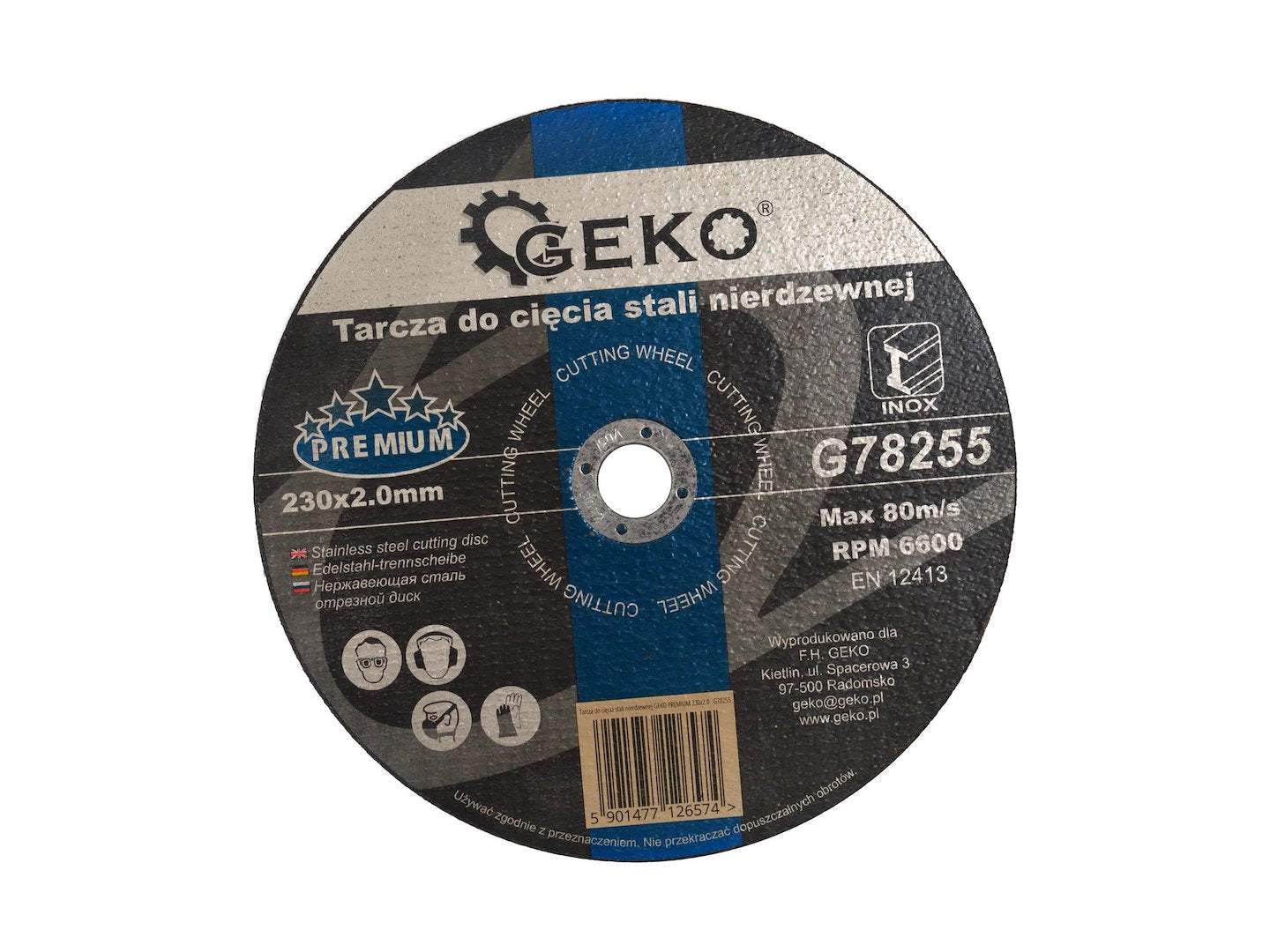 RVS-snijschijf GEKO Premium 230x2,0x22,2mm