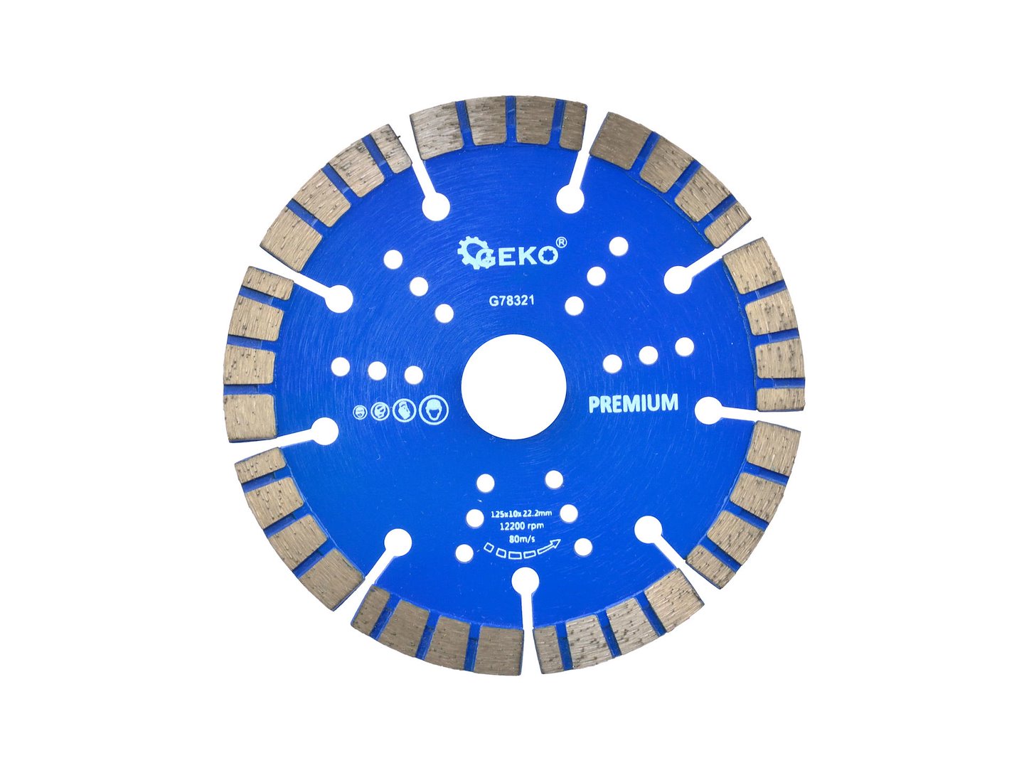 Diamantzaagblad met turbo-segmentrand 125x22,2mm Rand 10mm GEKO Premium laser