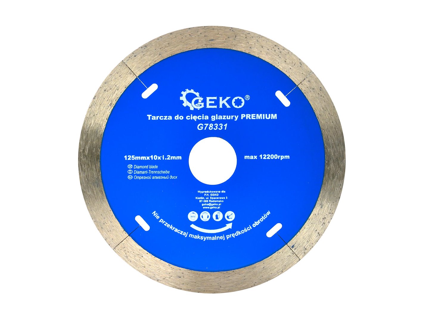 Micro-segmentdiamantzaagblad voor porselein en keramische tegels 125x1,2x22,2x10mm