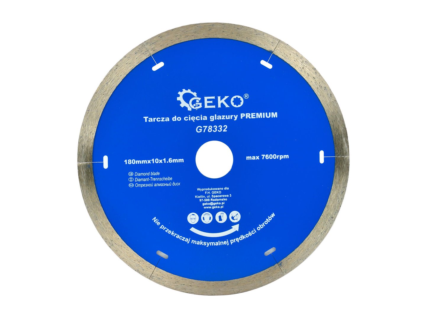Micro-segmentdiamantzaagblad voor porselein en keramische tegels 180x1,6x22,2x10mm