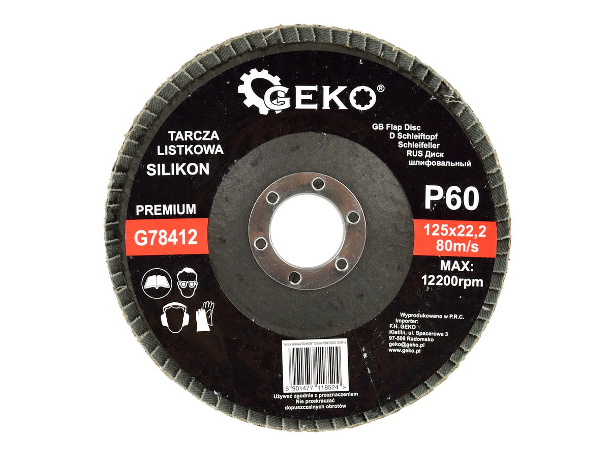 Siliciumcarbide lamellenschijf 125mm Korrel 60 GEKO Premium