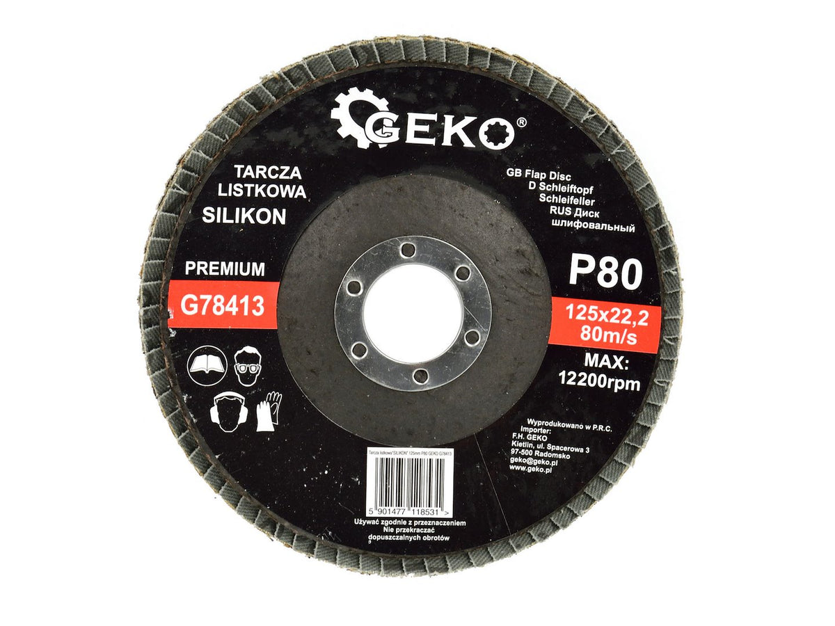 Carbide silicium lamellenschijf 125mm korrel 80 GEKO Premium
