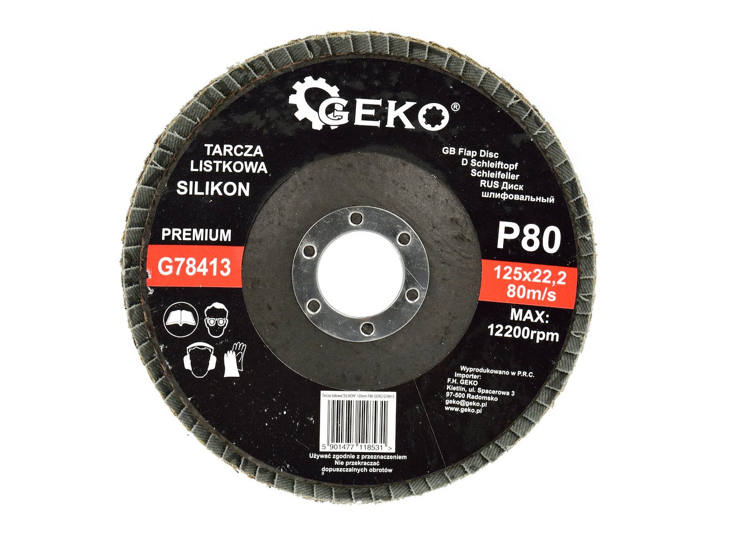 Carbide silicium lamellenschijf 125mm korrel 80 GEKO Premium