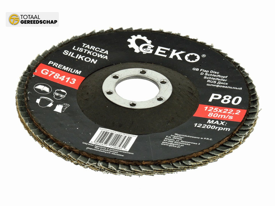Silicon Carbide Flap Disc 125mm Grit 80 GEKO Premium