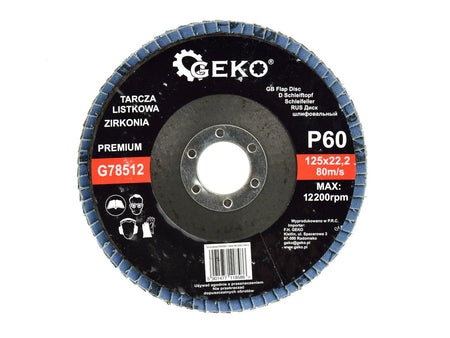 Zirkoniumaluminium lamellenschijf 125mm korrel 60 GEKO Premium