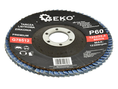 Zirkoniumaluminium lamellenschijf 125mm korrel 60 GEKO Premium