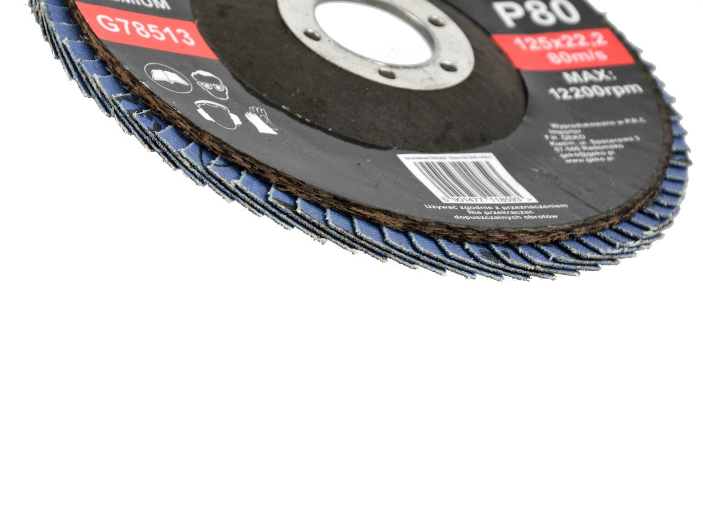 Zirkoniumaluminium lamellenschijf 125mm korrel 80 GEKO Premium