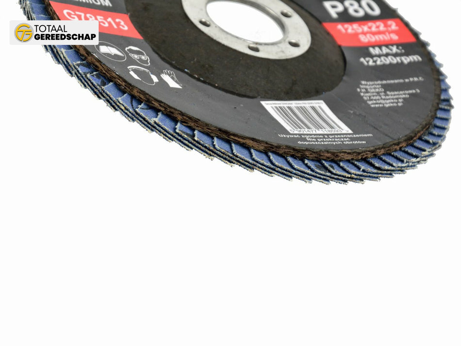 Zirconia Alumina Flap Disc 125mm Grit 80 GEKO Premium