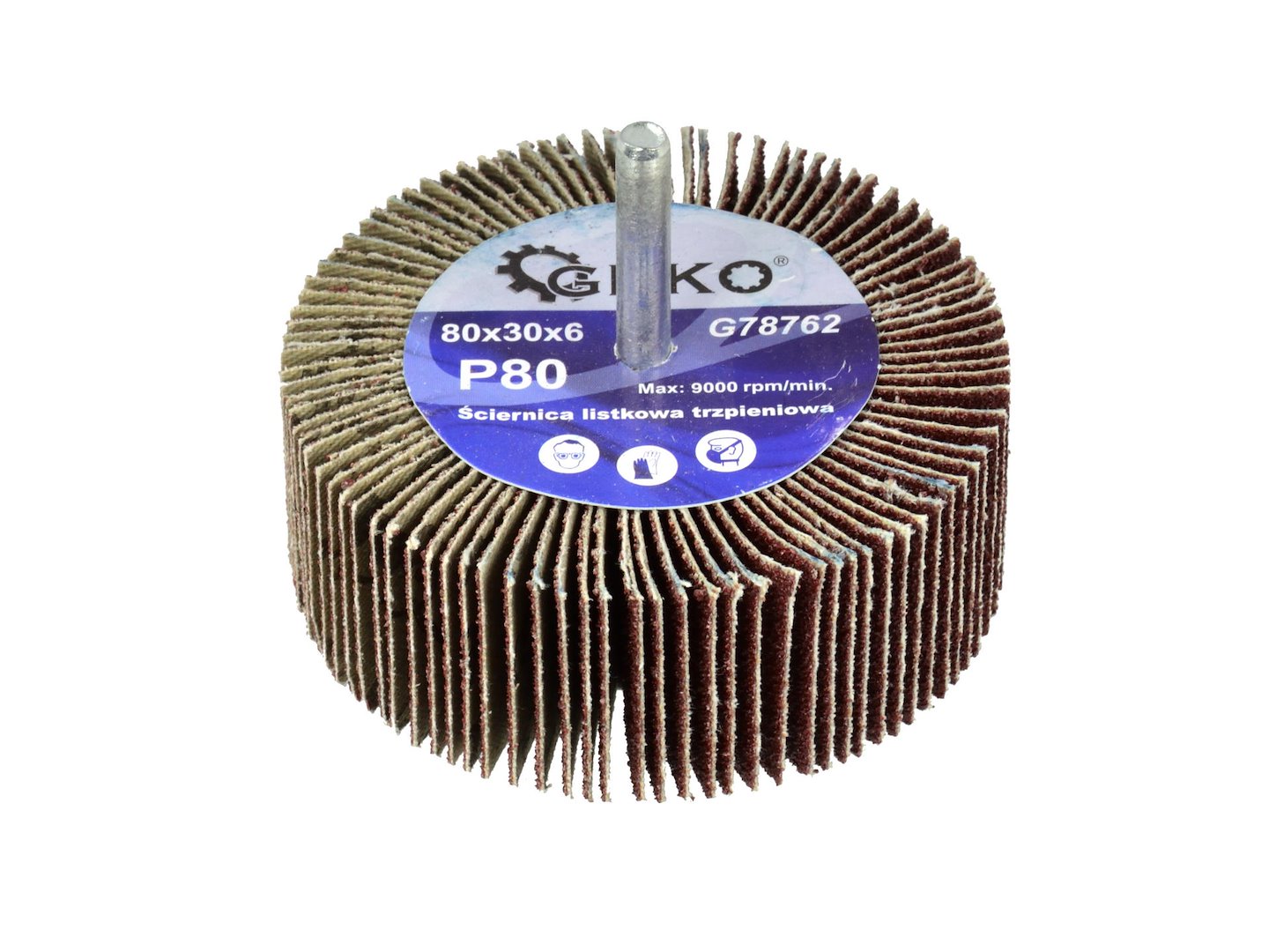 Schuurflapwiel P80 80x30mm 6mm as