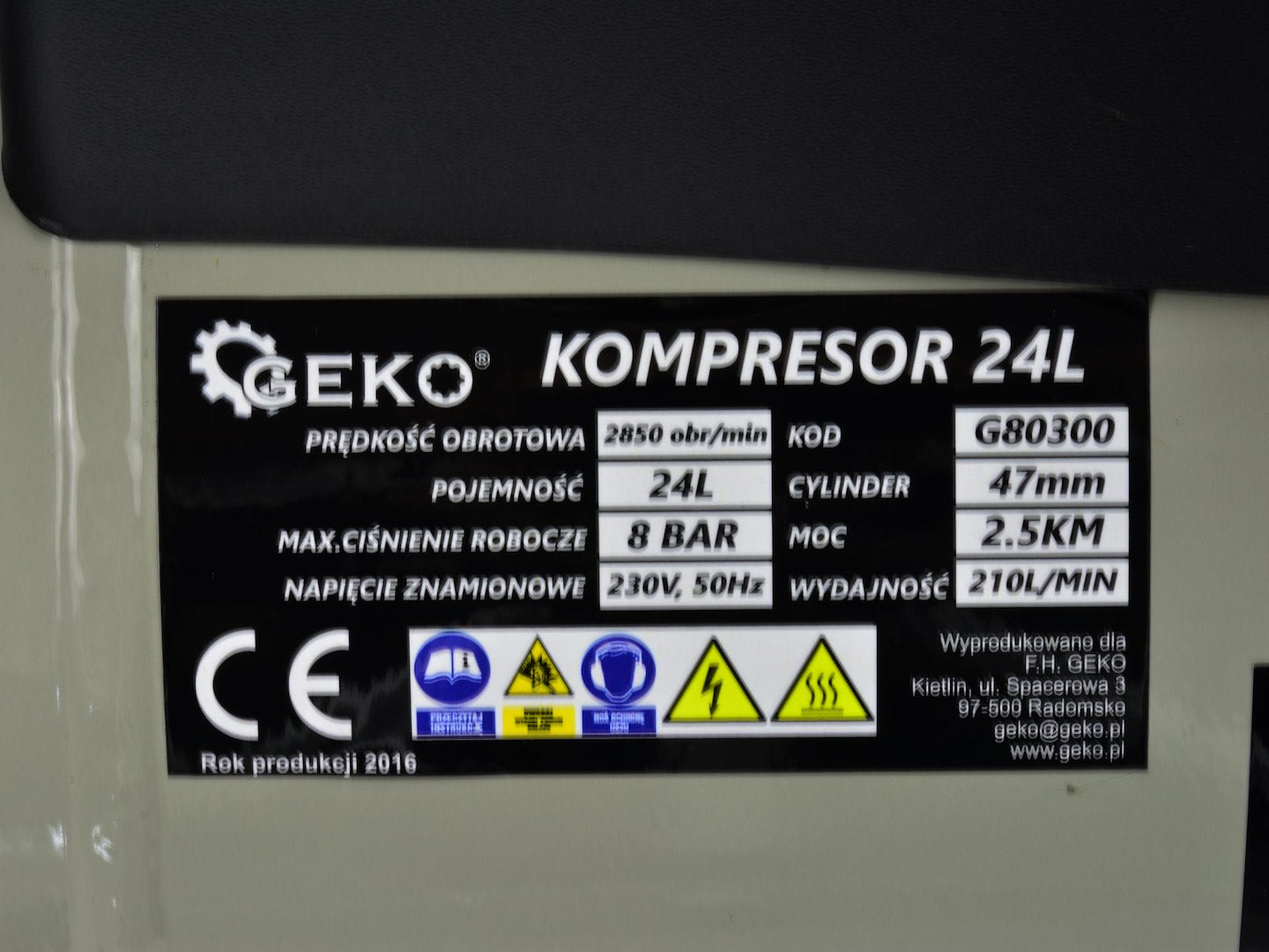 24L oliesmerende luchtcompressor 8 bar 210 L/min