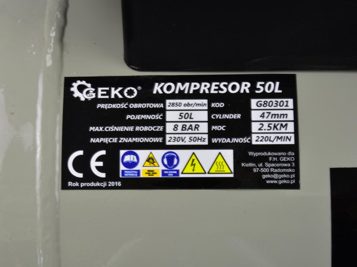 50L oliesmerende luchtcompressor 8 bar 210 L/min