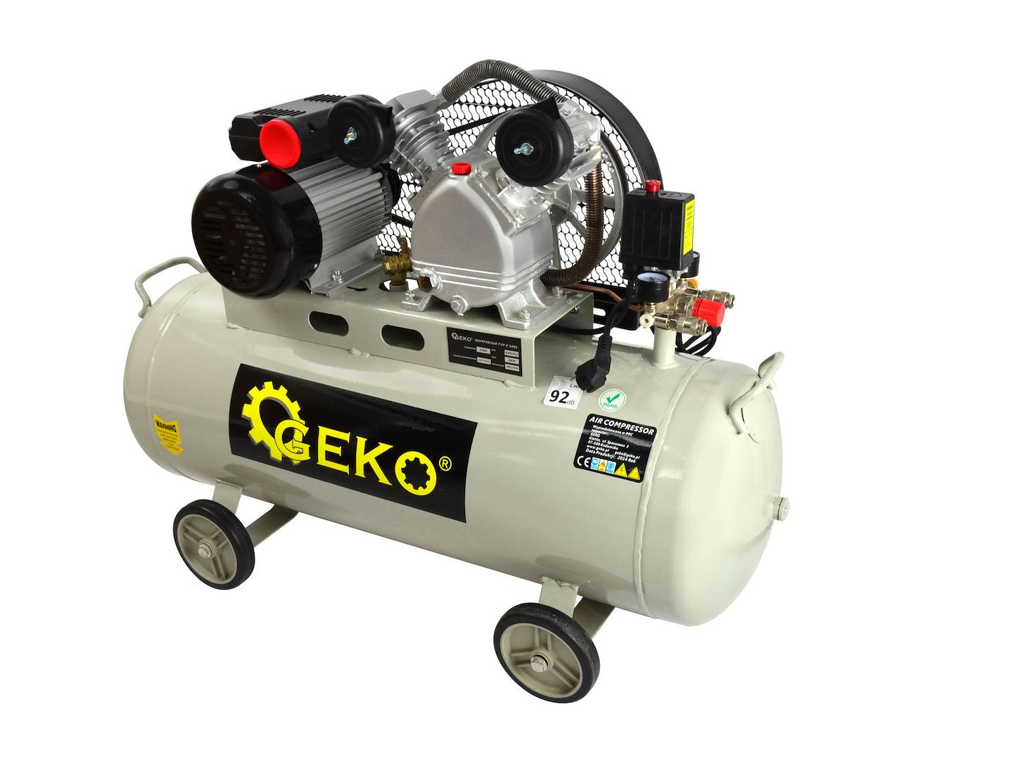 100L oliesmerende luchtcompressor V-Twin 8 bar 390 L/min