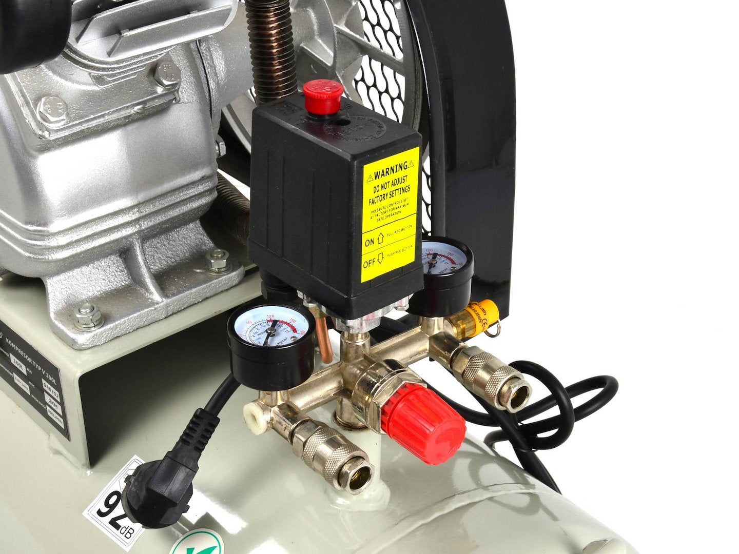 100L oliesmerende luchtcompressor V-Twin 8 bar 390 L/min
