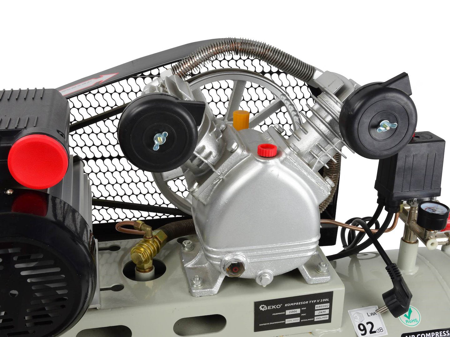 100L oliesmerende luchtcompressor V-Twin 8 bar 390 L/min