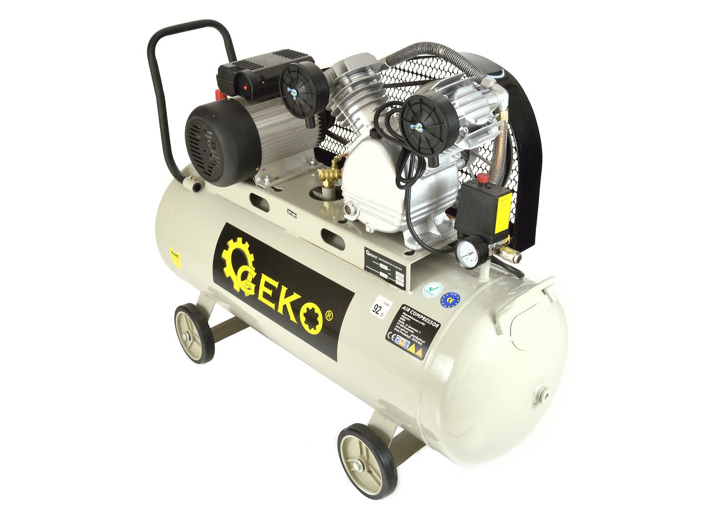 100L oliesmerende luchtcompressor V-Twin 9 bar 390 L/min GROOT