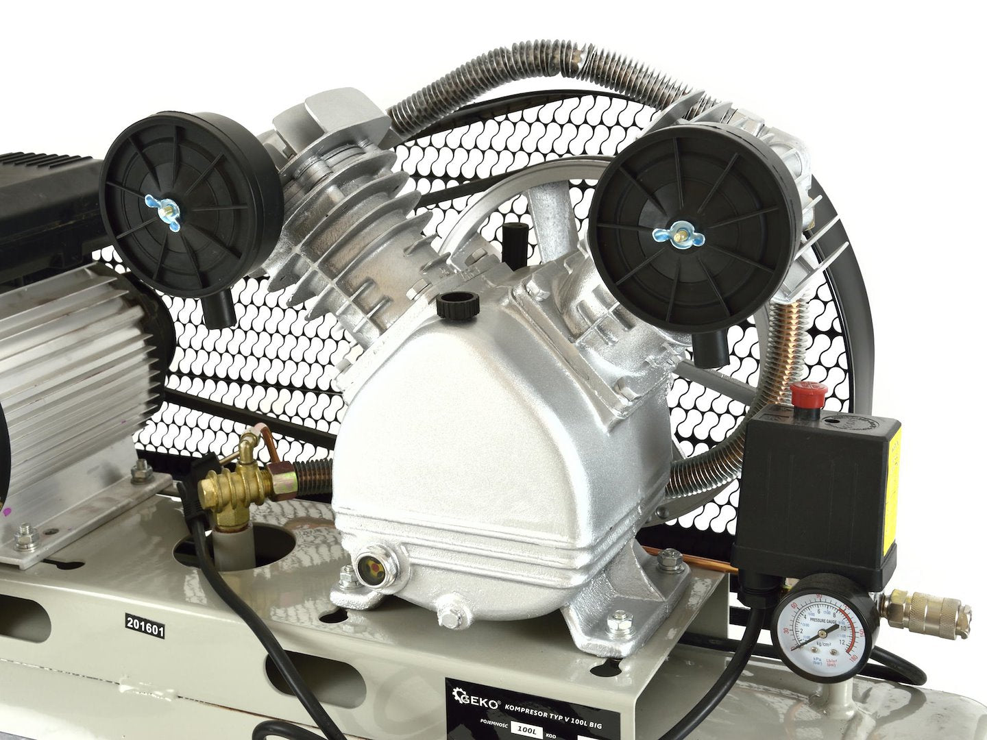 100L oliesmerende luchtcompressor V-Twin 9 bar 390 L/min GROOT