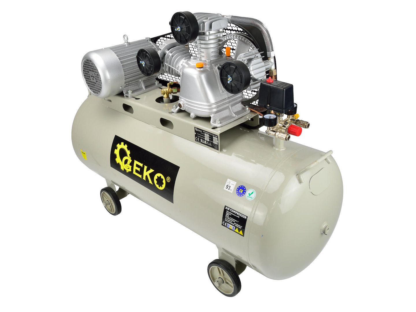 200L oliesmerende luchtcompressor drievoudige cilinder 10 bar 490 L/min 400V
