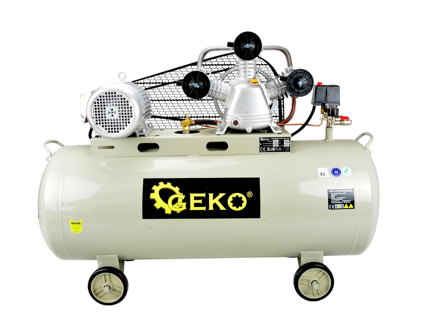 200L oliesmerende luchtcompressor drievoudige cilinder 10 bar 490 L/min 400V