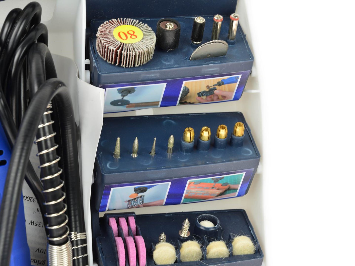 Multitool met flex-as en accessoire-assortiment 300 stuks