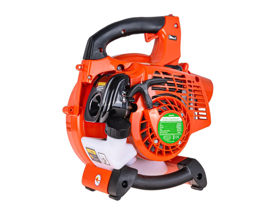 Rugspuit/bladblazer met zuigfunctie voor bladeren