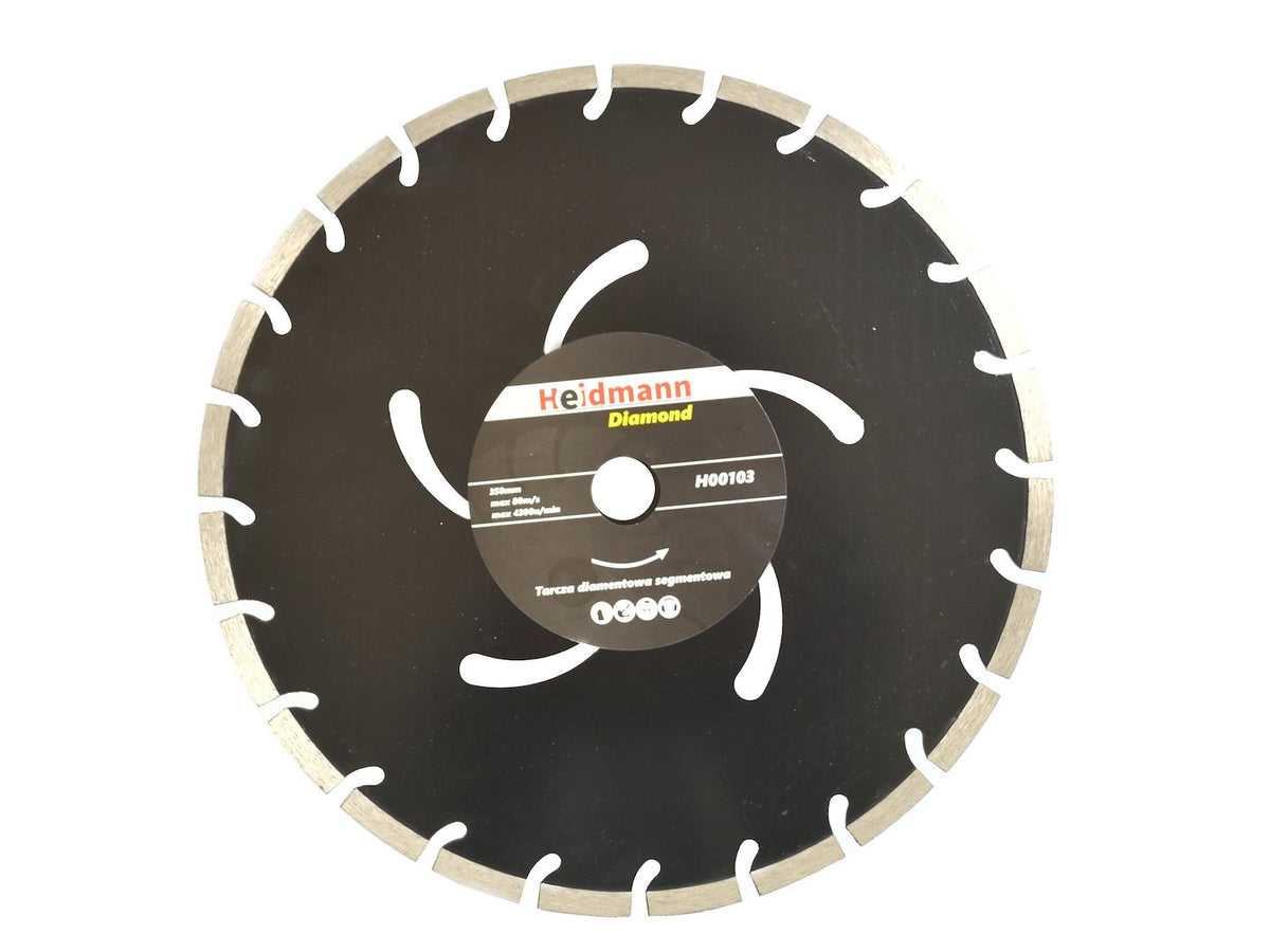 Heidmann Gesegmenteerde Diamantschijf 350x25,4x10mm /zwart/