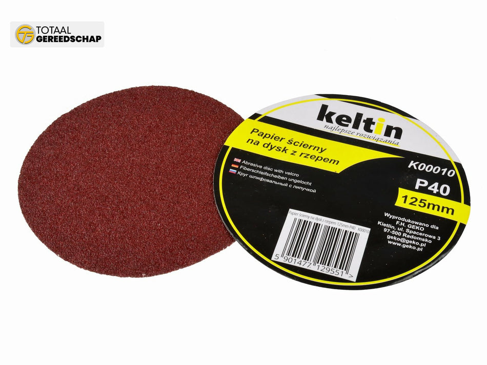 Aluminium oxide velcro disc 125mm P40