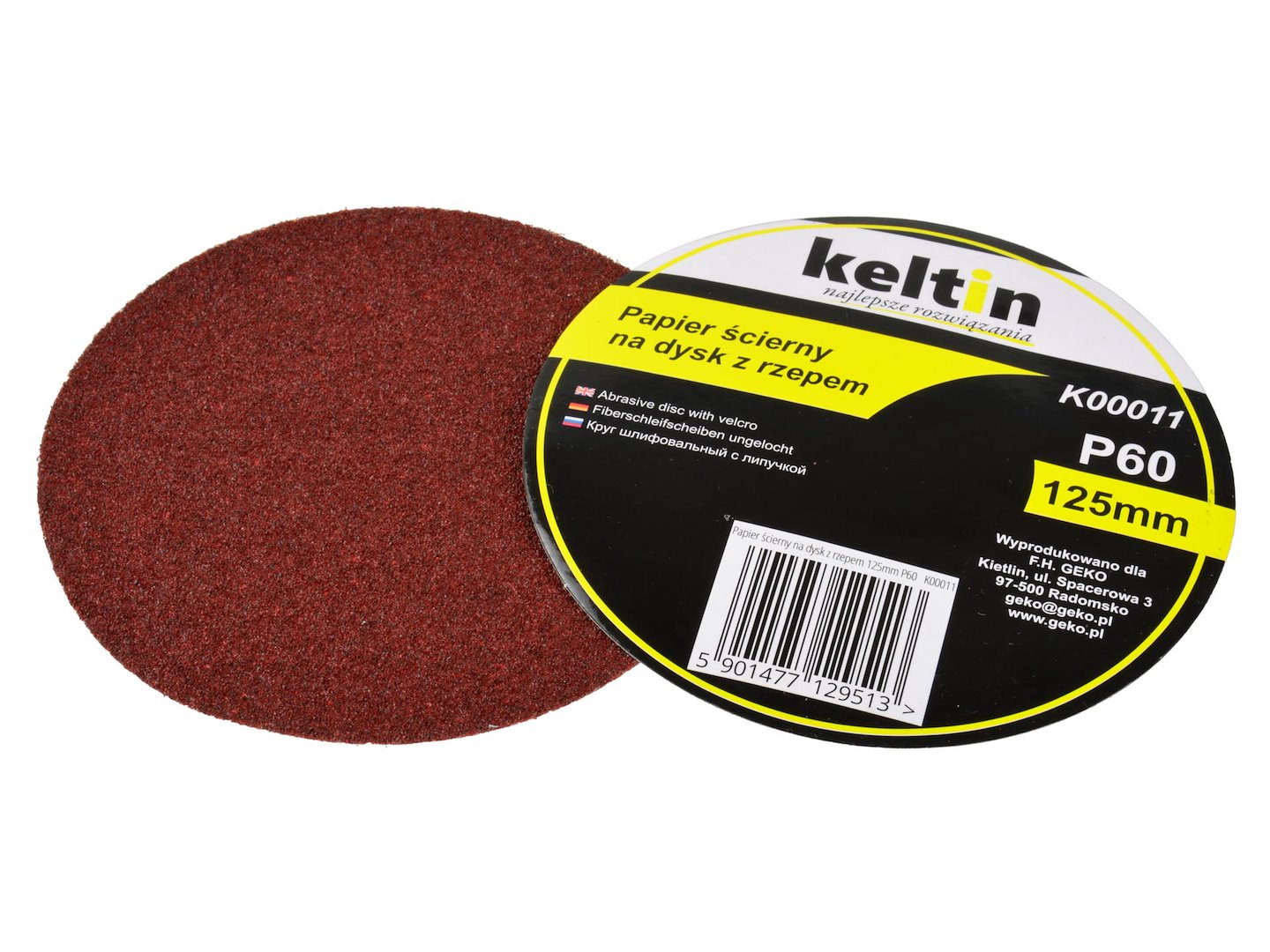 Velcro schijf aluminiumoxide 125mm P60