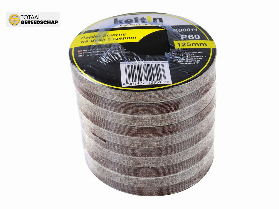 Aluminium oxide velcro disc 125mm P60