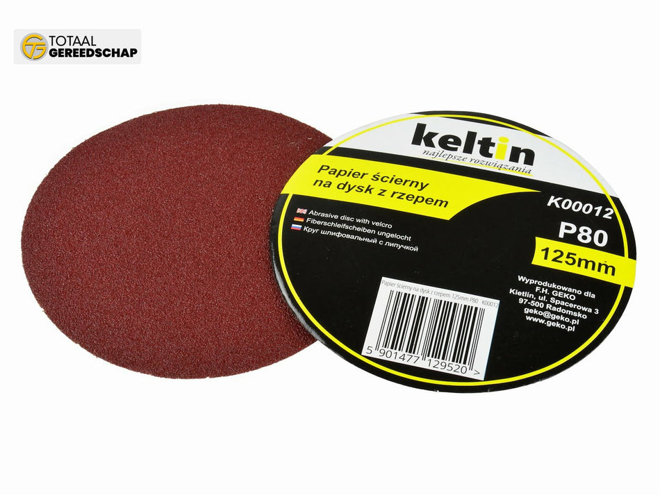 Aluminium oxide velcro disc 125mm P80