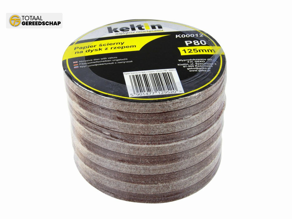Aluminium oxide velcro disc 125mm P80