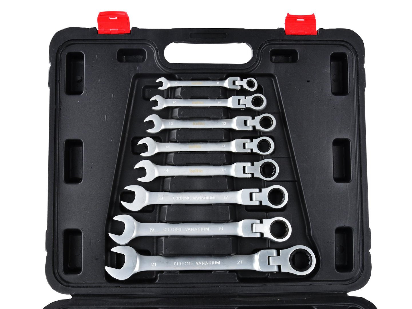 Ratelomkeerbare ringsleutelset 8-32 mm 13 stuks