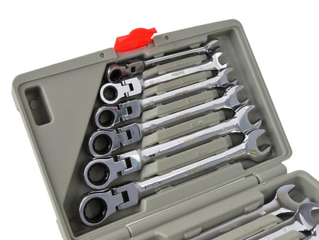 Ratelomkeerbare ringsleutelset 8-19mm 12 stuks