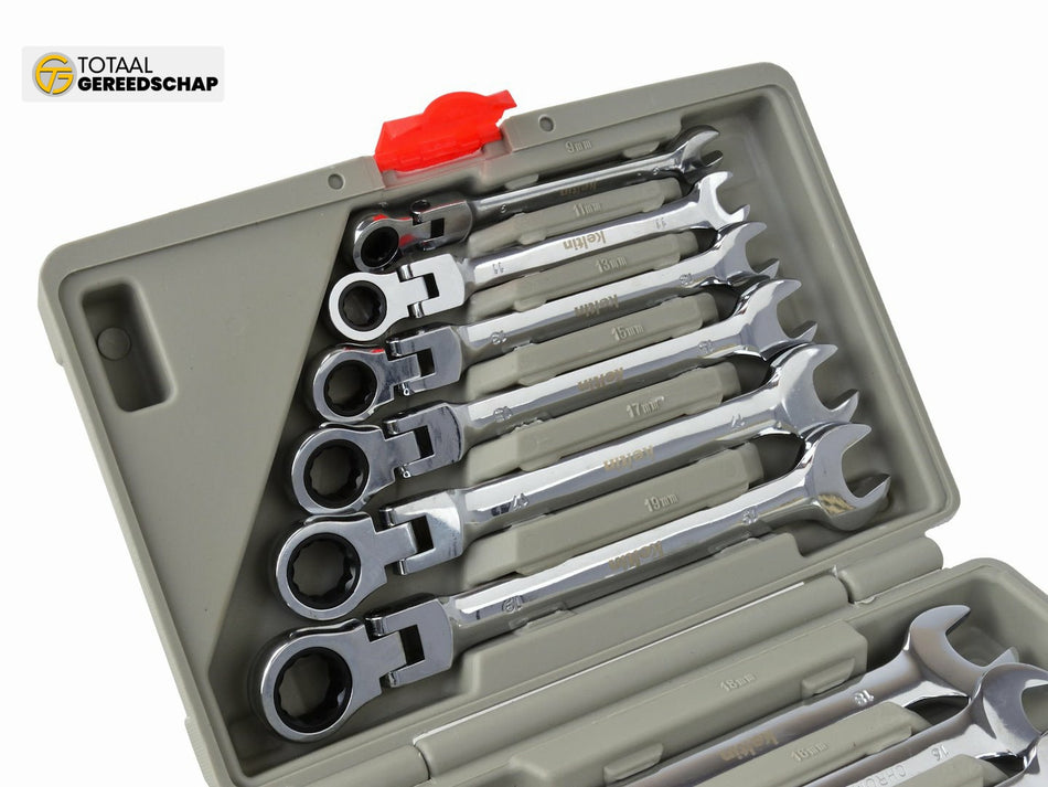 Reversible Ratcheting Wrench Set 8-19mm 12pcs