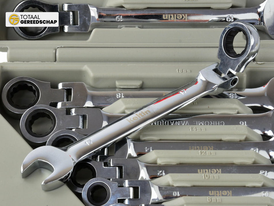 Reversible Ratcheting Wrench Set 8-19mm 12pcs